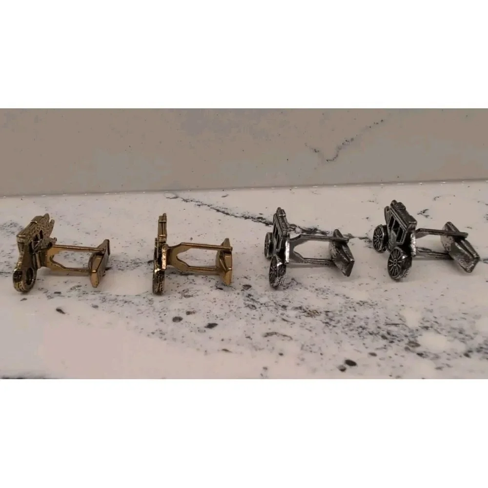 Vintage Zentall Lot Of Two Stagecoach‎ Cufflinks